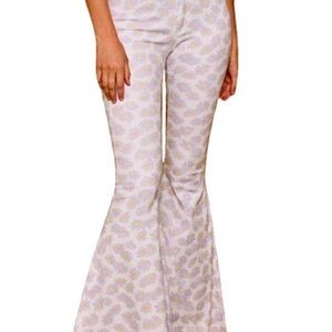 vestique Lavender Floral Flare Jeans